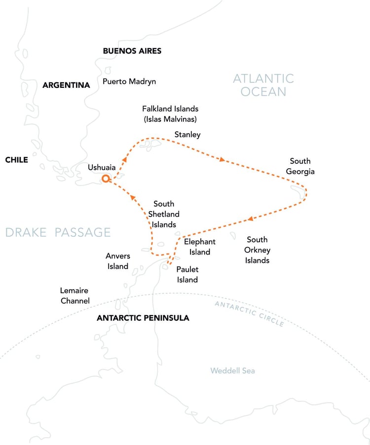 PL Route Map FSG from Ushuaia